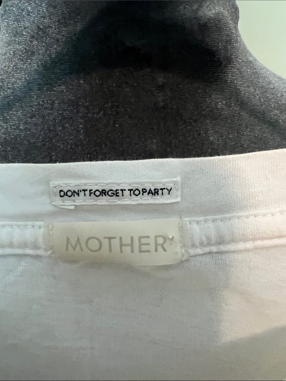 MOTHER White Tee with Red Neckline Embroidery - Picture 2 of 11